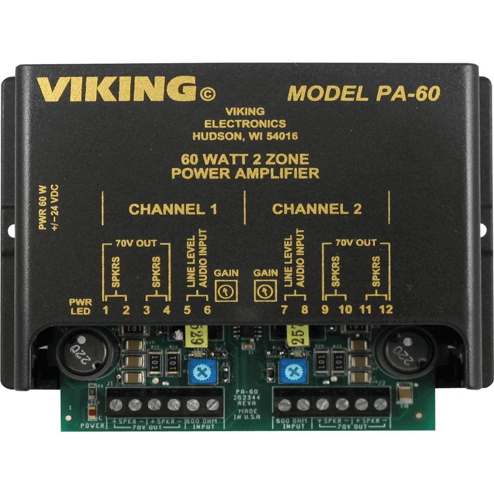 Amplificador de dos zonas de 60 Watt